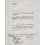 LENNON, JOHN - Photocopy facsimile of the draft version of the contract... Photocopy facsimile of