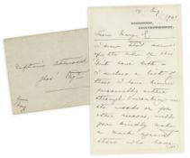 MARY OF TECK, QUEEN CONSORT - Autographed letter signed addressed to Captain Desmond Altwood of...