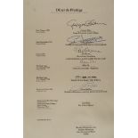 FAMOUS CHEFS - Menu of the 'Diner de Prestige' at the Inter Continental Hotel in... Menu of the '