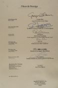 FAMOUS CHEFS - Menu of the 'Diner de Prestige' at the Inter Continental Hotel in... Menu of the '