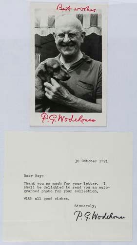 COLLECTION - INCL. AGATHA CHRISTIE, P.G. WODEHOUSE - Collection of signed cards, letters, - Image 9 of 11