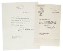 Typed letter signed ("Dwight Einsenhower") addressed to former staff Colonel at AFHQ and SHAEF V.