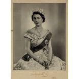 ELIZABETH II, QUEEN & PRINCE PHILIP - D. WILDING - Black and white, three-quarter length photographs