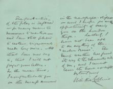 WILKIE COLLINS - Autograph letter signed on personalised stationery to Miss Campbell Autograph