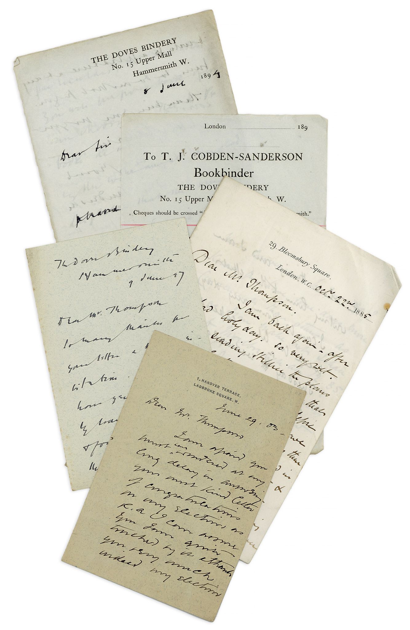 ARTISTS & ARCHITECTS - LATE 19TH CENTURY - Group of autograph letters and cards signed by