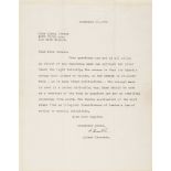 EINSTEIN, ALBERT - Typed letter signed to Miss Linda Crouse on personlised stationery Typed letter