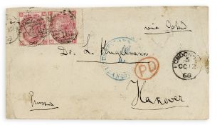 MARX, KARL - Autograph envelope addressed to "Dr. L. Kugelmann, Hanover" in Marx Autograph