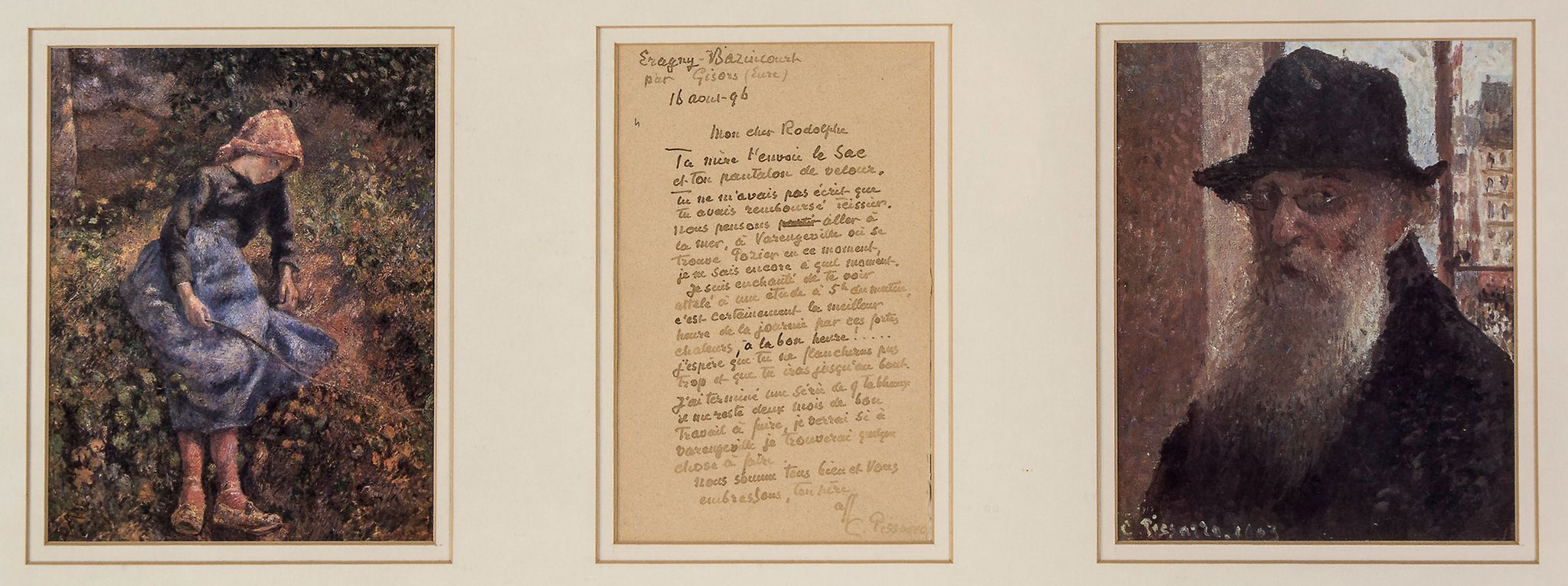 PISSARRO, CAMILLE - Autograph letter signed in French, addressed to "Mon cher Rodolphe Autograph - Image 3 of 3