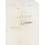 HIMMLER, HEINRICH - Typed letter signed on Þr Reichsfuhrer -SS' printed stationery Typed letter
