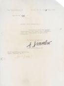 HIMMLER, HEINRICH - Typed letter signed on Þr Reichsfuhrer -SS' printed stationery Typed letter