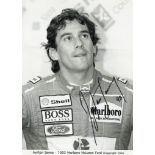 SENNA, AYRTON - A black and white, head and shoulders promotional photograph of... A black and