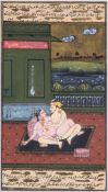 Indian School. - A group of 6 erotic miniatures, a courtly couple in various sexual positions,