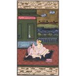 Indian School. - A group of 6 erotic miniatures, a courtly couple in various sexual positions,