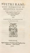 Ramus (Petrus) - Oratio Initio suae Proffessionis Habita, ; Oratio de Legatione, final blank present