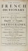 Miege (Guy) - The Great French Dictionary, 2 parts in 1, part 2 Y4 torn slightly affecting text, a