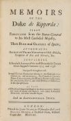 [Willem (Johan)] - Memoirs of the Duke de Ripperda...,  first edition , half-title, engraved head-