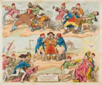 Gillray (James) - Sans-Culottes feeding Europe with the Bread of Liberty, John Bull, at the