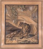 Nodder (Richard Polydore) - A cheetah,  watercolour over pencil on buff-coloured paper, 163 x