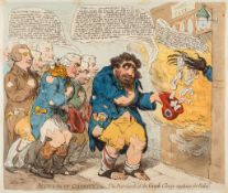 Gillray (James) - Blue & Buff Charity, or The Patriarch of the Greek Clergy applying for Relief,