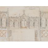 Street (George Edmund) Attributed to. - Original design for a Gothic reredos, detailed design