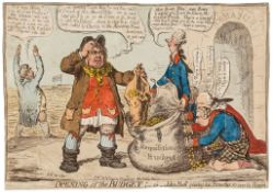 Gillray (James) - Opening of the Budget, _or_ John Bull giving his Breeches to save his Bacon,