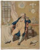 Gillray (James) - A Voluptuary under the horrors of Digestion, a corpulent Prince of Wales rests