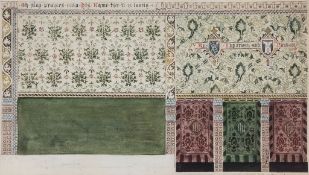 Curtis (Thomas Figgis) Attributed to. -  3 original designs for decorating chancel walls,