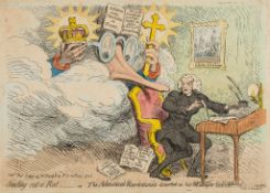 Gillray (James) - A mixed group of caricatures, including Paddy on Horse-Back,   original hand-