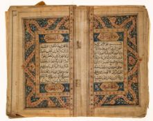 [Qur'an],  556ff Arabic manuscript in black naskh, 17 lines, ruled in blue, red and gold, 6f with