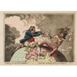 Gillray (James) - Fighting for the Dunghill _ or _ Jack Tar settling Citoyen François, the two