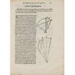 Mathematics.- Jordanus, - Nemorarius. Opusculum de ponderositate, title with woodcut printer
