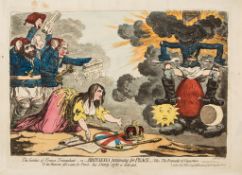 Gillray (James) - The Genius of France Triumphant, _ or _Britannia petitioning for Peace,