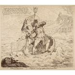 Gillray (James) - A French Hail Storm, _ or _ Neptune losing sight of the Brest Fleet, satirising
