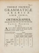 Erpenius (Thomas) - Grammatica Arabica cum fabulis Lokmani...,  [first edition] ,  printed in