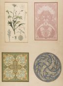 English School (late 19th century) - 3 sets of studies in art nouveau botanical ornament, each set