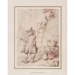 Rowlandson (Thomas) - The Ogler,  pen and grey ink, reddish-brown ink, and watercolour over