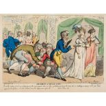 Rowlandson (Thomas) - Miseries of High Life, social satire of men competing to gain a lady's