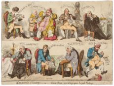 Gillray (James) - The Explanation, recording the duel on Putney Heath between Pitt and his fierce