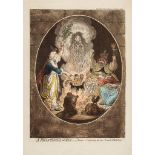 Gillray (James) - A Phantasmagoria, _Scene _ Conjuring-up and Armed-Skeleton, a satire of the