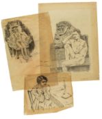 Rassenfosse (Armand) - A group of 12 figure studies,  variously in pen and ink, pencil and