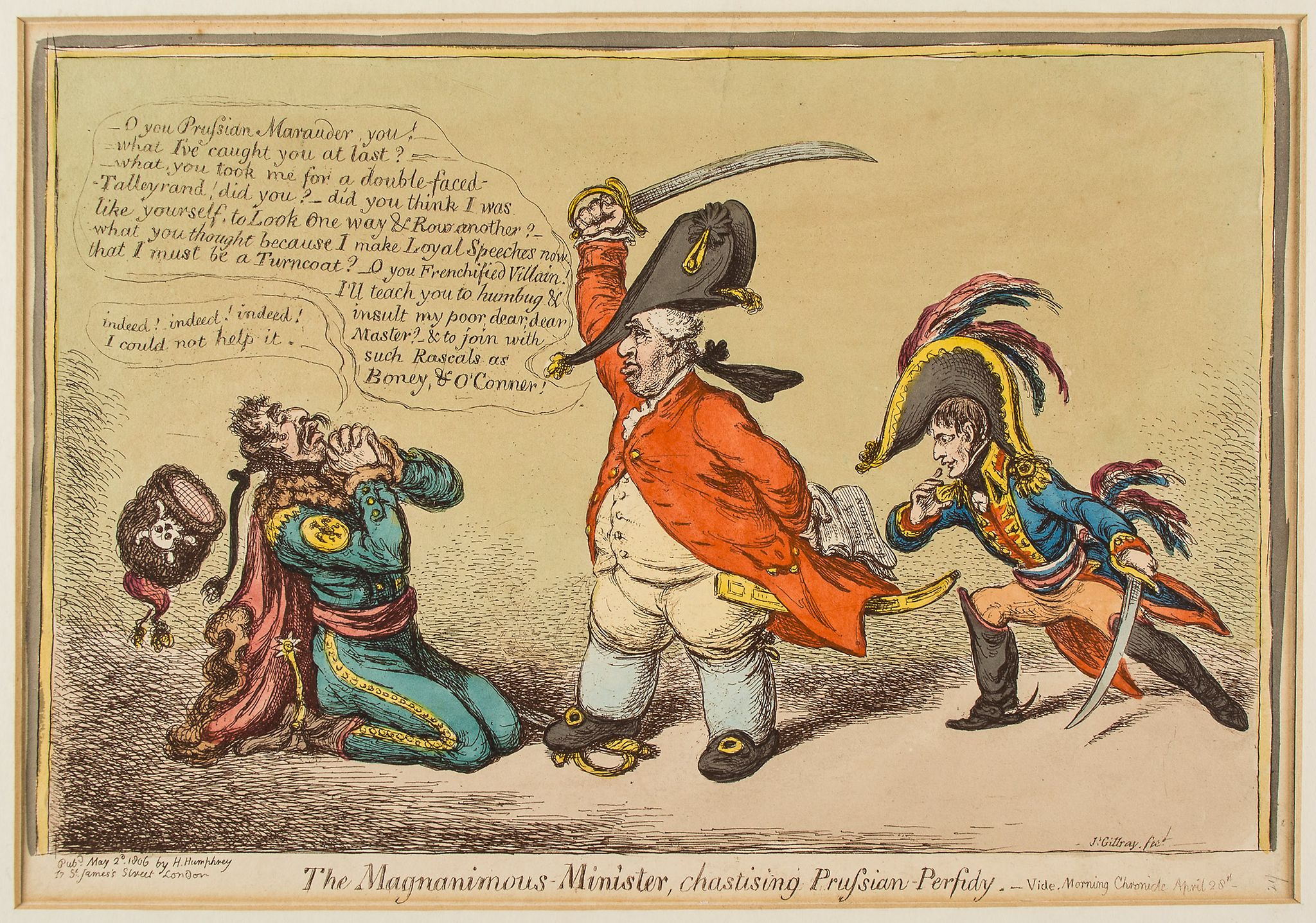 Gillray (James) - Physical Aid, _or_ Britannia recover'd from a Trance, Sheridan, as a ragged - Image 3 of 3