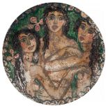 Bell (Vanessa) - Design for a plate, possibly the Three Graces,   ink and watercolour over primed