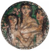 Bell (Vanessa) - Design for a plate, possibly the Three Graces,   ink and watercolour over primed