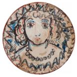 Bell (Vanessa) - Design for a plate, the central motif the head and shoulders of a woman with