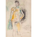 Doone (Rupert) - Standing male nude, drawn as a Christmas gift for Duncan Grant,  pastel and soft
