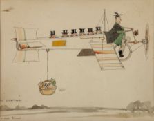 Robinson (William Heath) - 'The Eton Plane'  original coloured watercolour over pen, ink and