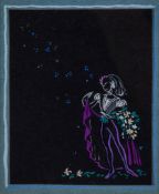 Jean Hugo (1894-1984) - Ballet costume design, c1944 gouache on thin black card, mounted onto blue
