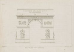 Paris.- Lafitte (L.) - Description de l'Arc Triomphe de l'étoile,   10 engraved plates, several