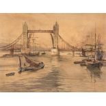 Lauder (Charles James, R.S.W.) - Tower Bridge,  watercolour on card, 250 x 360mm., signed lower