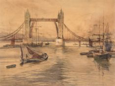 Lauder (Charles James, R.S.W.) - Tower Bridge,  watercolour on card, 250 x 360mm., signed lower